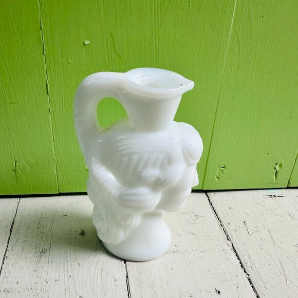 Vintage Avon Grecian Bottle White Milk Glass Bud Vase Greek Goddess French Decor - Picture 6 of 9